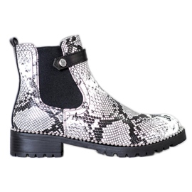Seastar Stivaletti Chelsea con stampa serpente bianco multicolore