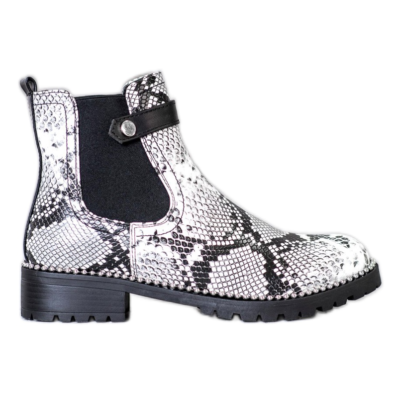 Seastar Stivaletti Chelsea con stampa serpente bianca multicolore