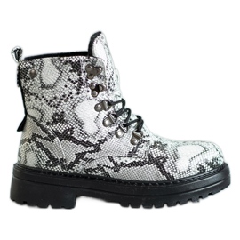 SHELOVET Trapper con lacci bianca multicolore