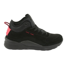 Scamosciato McKey 1068 nero sportivo rosso