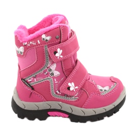 Stivali American Club con membrana HL28 farfalle rosa bianco nero