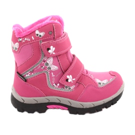 Stivali American Club con membrana HL27 farfalle rosa bianca nero