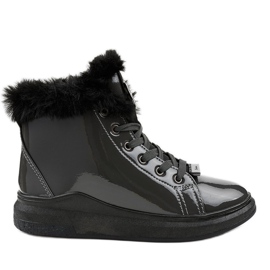 Sneakers laccate grigio caldo TL135-7