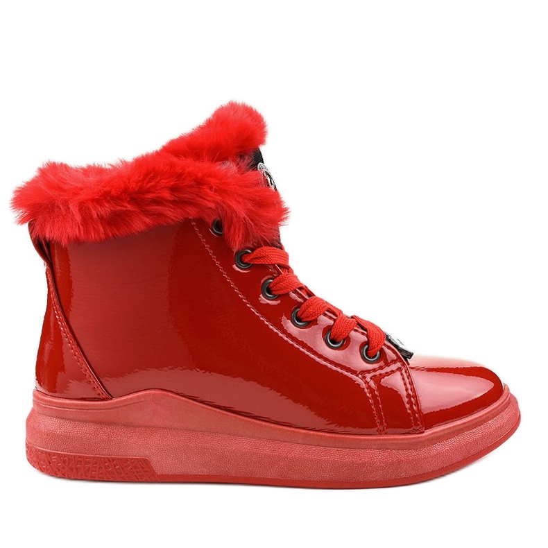 Sneakers laccate rosso caldo TL135-10