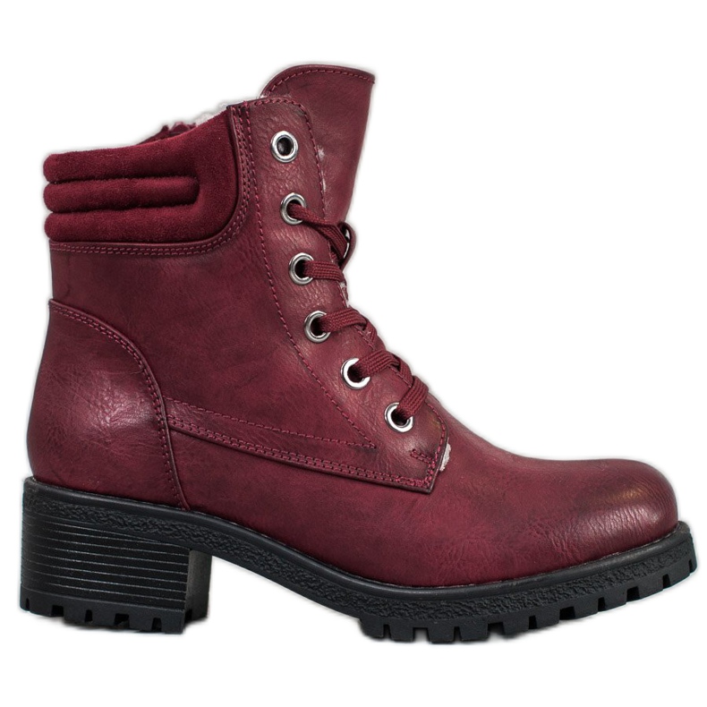 Goodin Stivaletti stringati con montone rosso