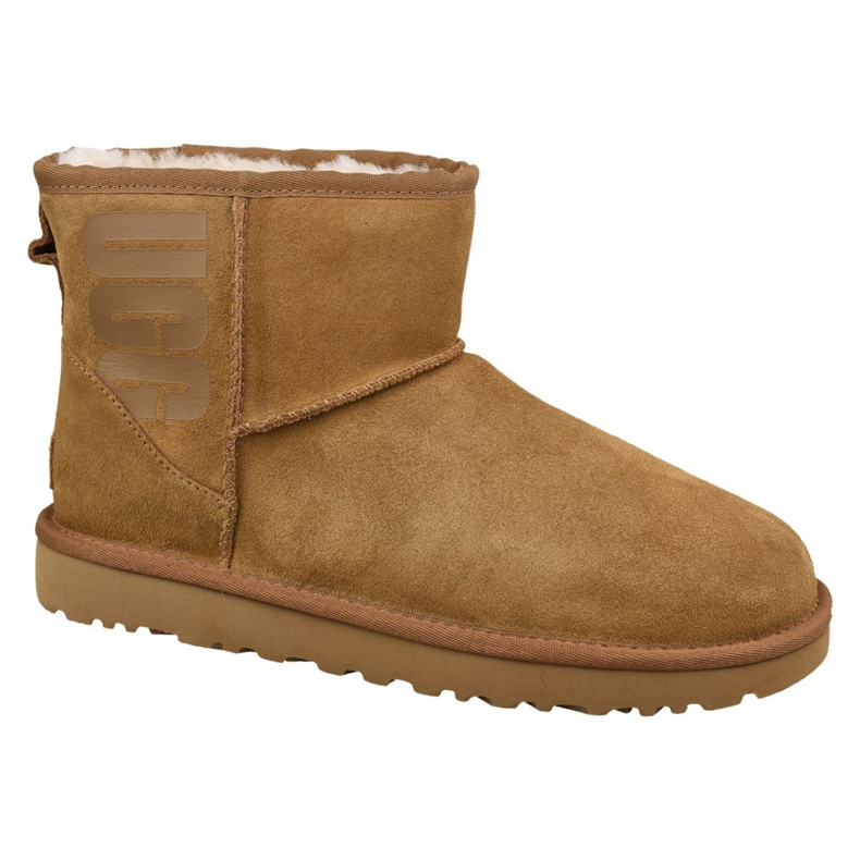 Scarpe Ugg Classic Mini Ugg Logo in gomma W 1108231-CHE marrone