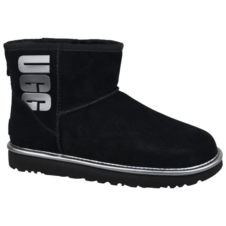 Ugg Classic Mini Ugg Logo in gomma W 1110087-BMT Scarpe nero