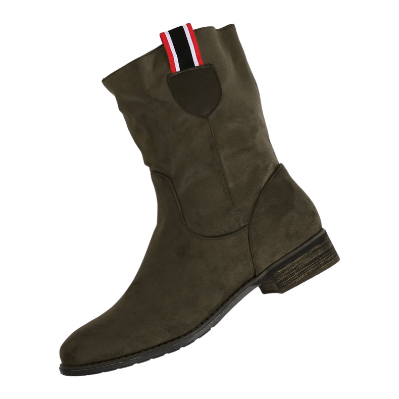 Stivali piatti verdi da donna 99-110 Oliva verde