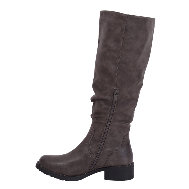 Stivali piatti grigi da donna 1084-PG Grigio