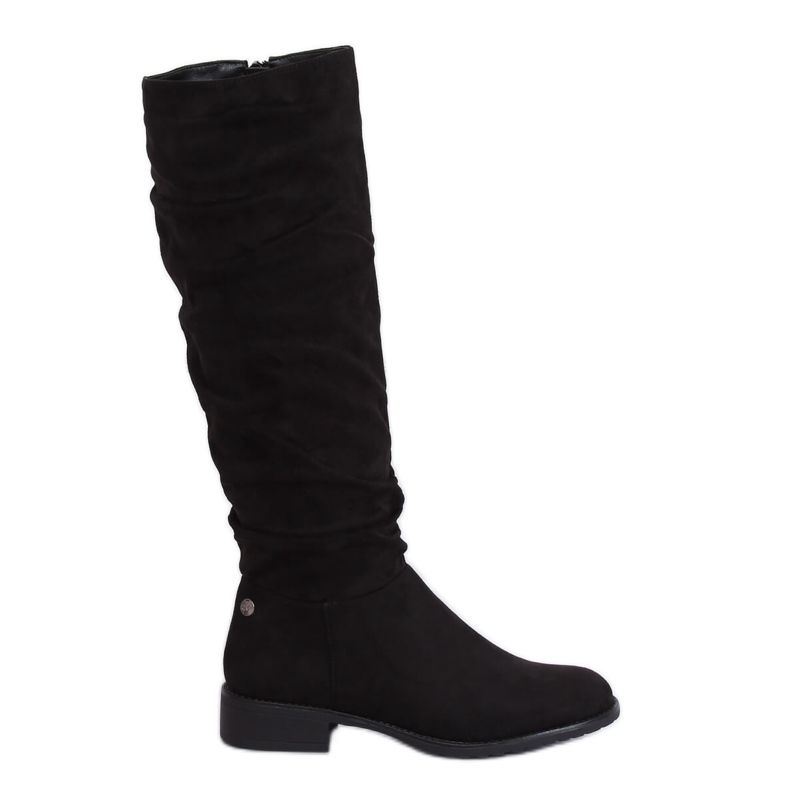 Stivali da donna in camoscio nero E9308 Black