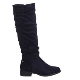 Stivali da donna in camoscio blu navy E9308 Blue