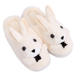 Pantofole donna coniglietto beige MA17 Bianco