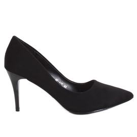 Décolleté su un comodo tacco nero NF-49P Black
