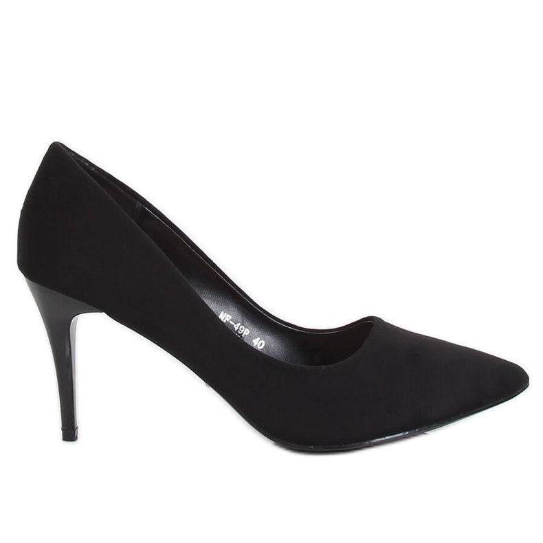 Décolleté su un comodo tacco nero NF-49P Black