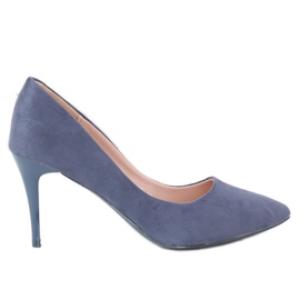 Décolleté su un comodo tacco blu NF-49P Dk Blue