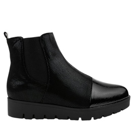 Stivali piatti neri con elastico KLS-83-1 nero