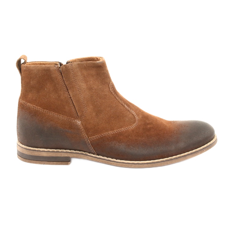 Scarpa in camoscio con cerniera Riko 859 camel marrone