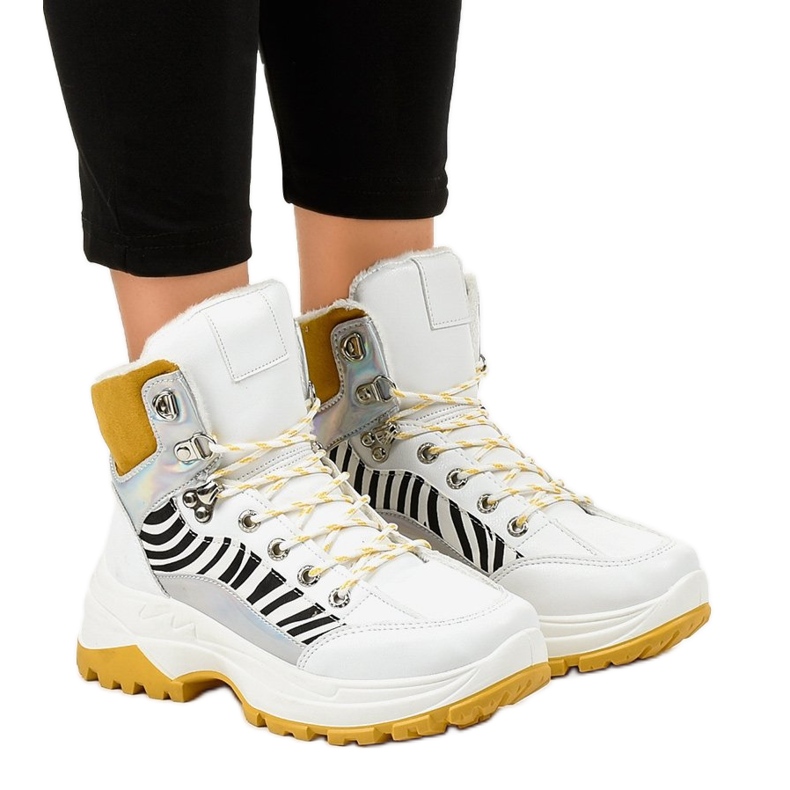 Sneakers bianche da donna isolate F-19208-2 bianca