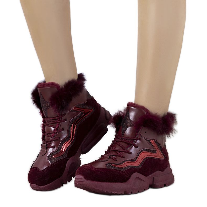 Calde sneakers bordeaux LS-2062 rosso