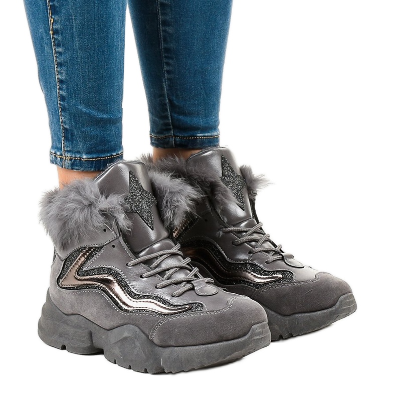 Sneakers grigie calde LS-2062 grigio