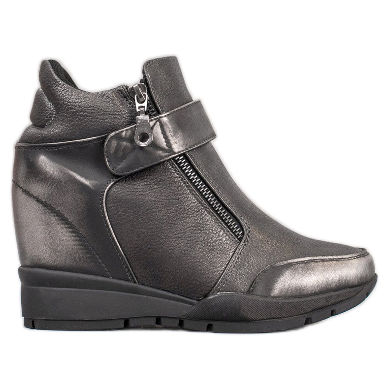 Sergio Leone Scarpe da ginnastica sulla cerniera grigio