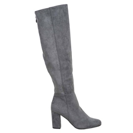 Goodin Stivali in pelle scamosciata grigi grigio