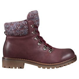 SHELOVET Stivaletti allacciati bordeaux rosso