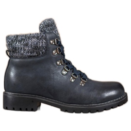 SHELOVET Stivali stringati blu navy