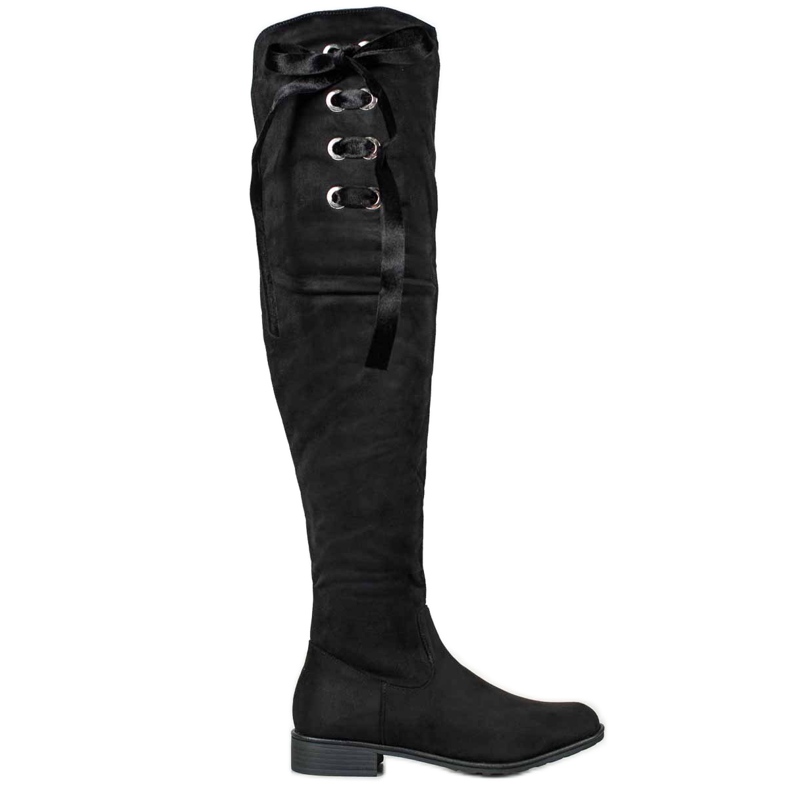 Ideal Shoes Stivali sopra il ginocchio con nastro nero