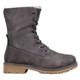Super Me Stivali grigi con montone grigio