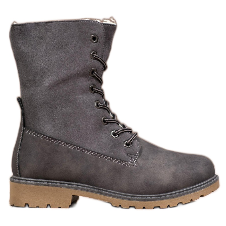Super Me Stivali grigi con montone grigio