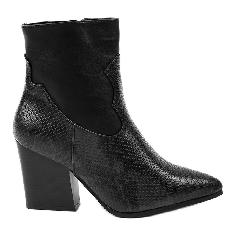 Stivaletti neri sul post serpente YK-117 nero