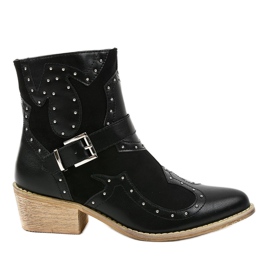 Stivaletti neri sul palo di stivali da cowboy 88113 nero