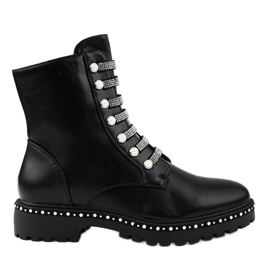 Stivali da donna piatti neri A-537 nero