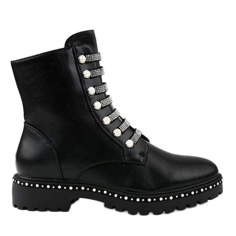 Stivali da donna piatti neri A-537 nero