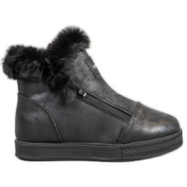SHELOVET Stivali sportivi con pelliccia nero