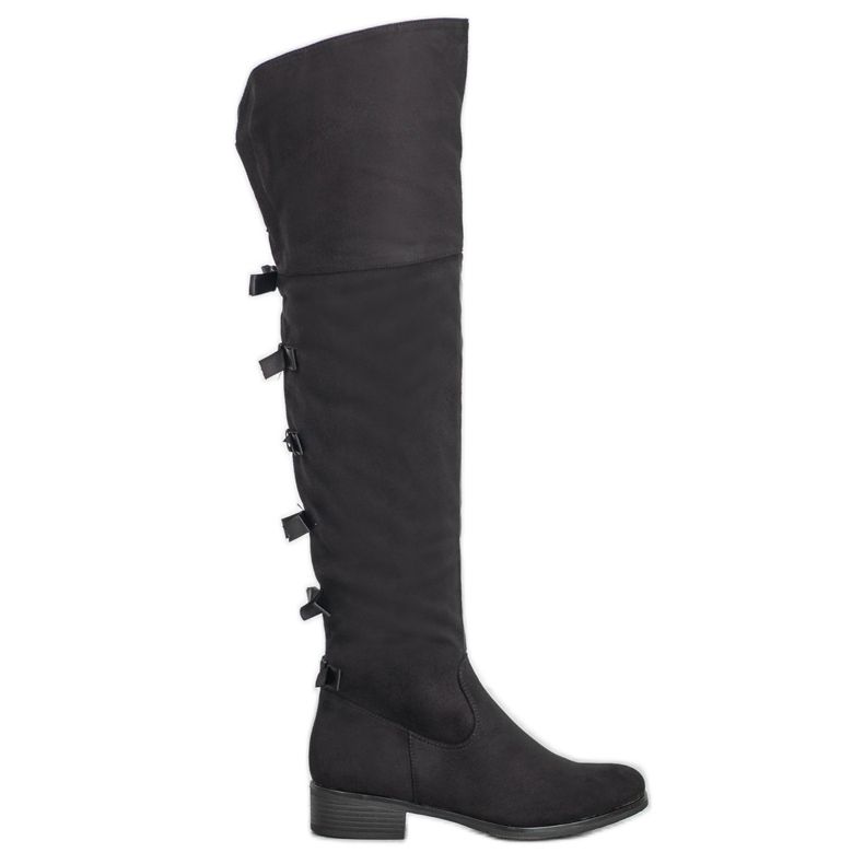 Forever Folie Moschettieri Scamosciati Con Fiocchi nero