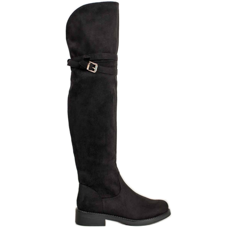 Ideal Shoes Stivali eleganti con fibbia nero