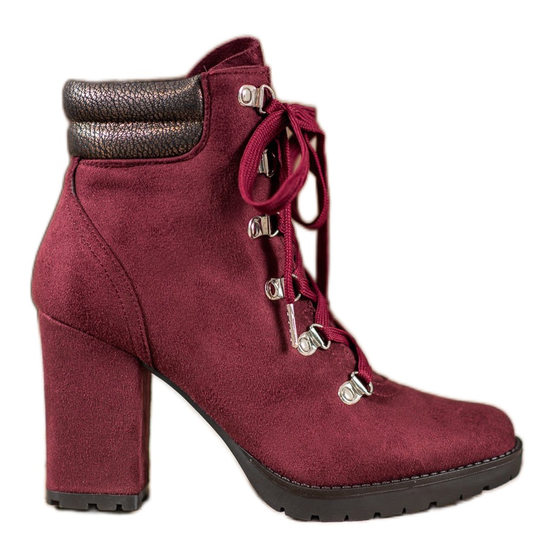 Sweet Shoes Stivaletti stringati su un palo rosso