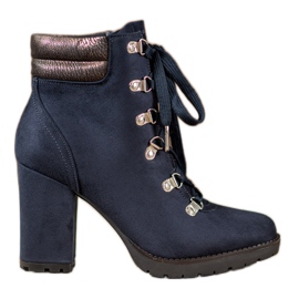 Sweet Shoes Stivaletti stringati su un palo blu