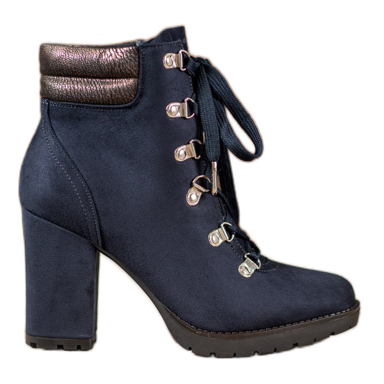 Sweet Shoes Stivaletti stringati su un palo blu