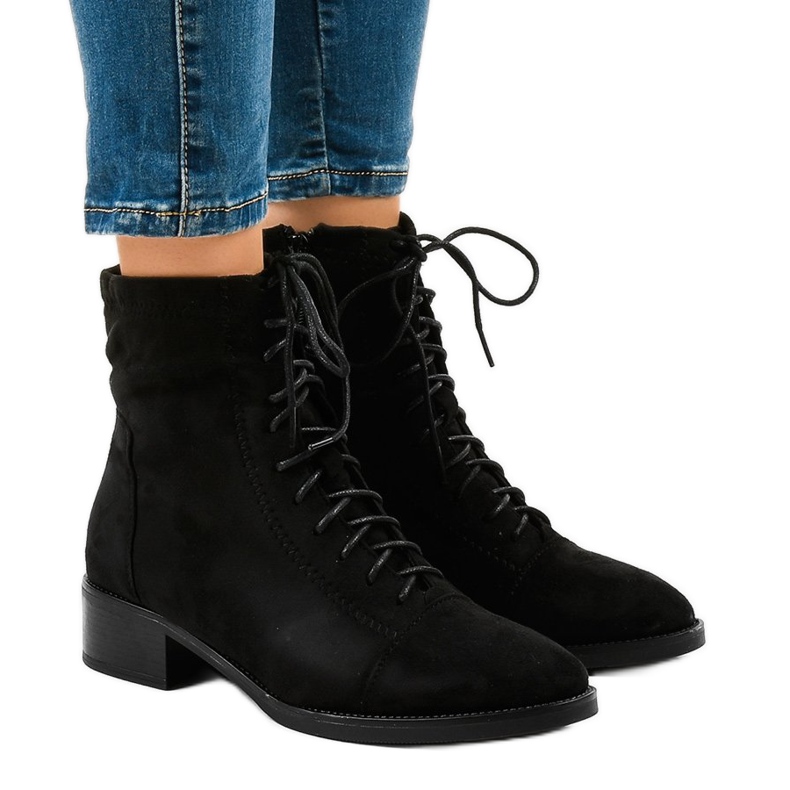 Stivali neri stringati da donna 3127 nero
