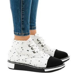 Stivali stringati bianchi TS1811 bianco