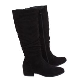 Stivali da donna in camoscio nero nero 3005 Nero
