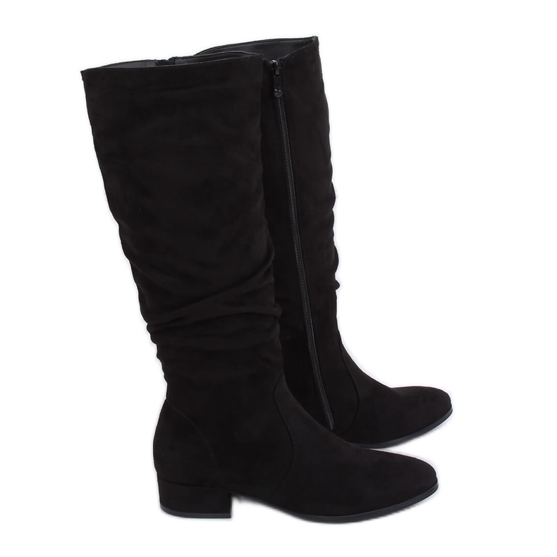 Stivali da donna in camoscio nero nero 3005 Nero