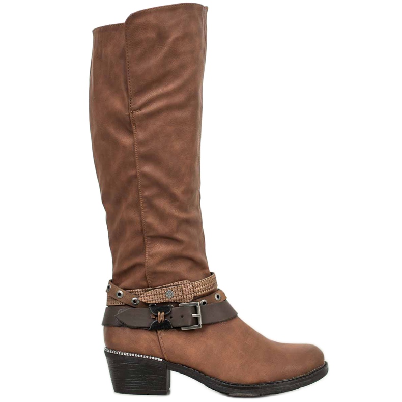 SHELOVET Stivali marroni con ornamenti marrone