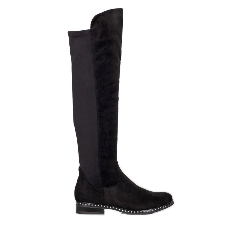 Forever Folie Stivali sopra il ginocchio con Lycra nero