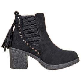 Small Swan Stivaletti Chelsea con frange nero