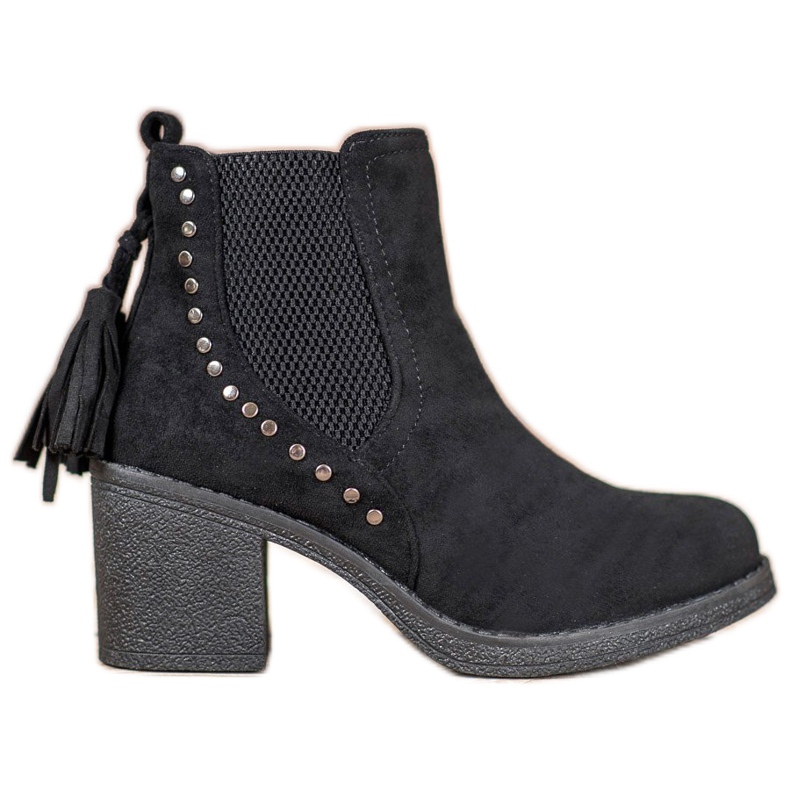 Small Swan Stivaletti Chelsea con frange nero