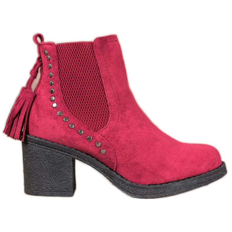Small Swan Stivaletti Chelsea con frange rosso